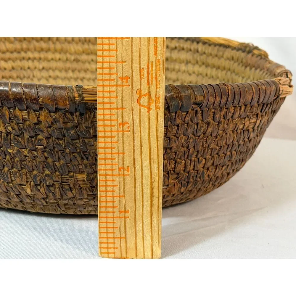 Antique Hand Crafted Woven Coil Wedding Basket 13